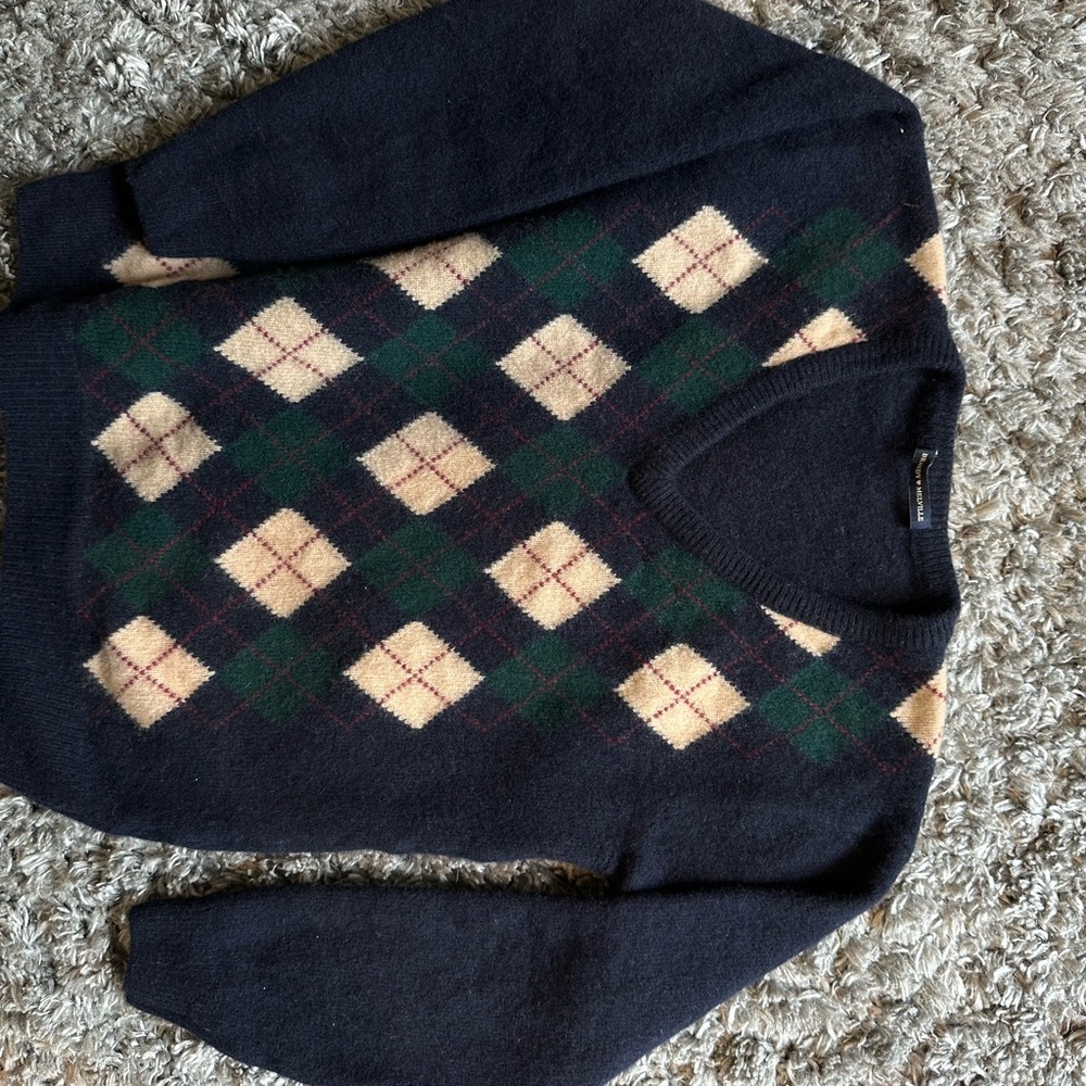 Brandy melville Navy Argyle Sweater BRAND NEW